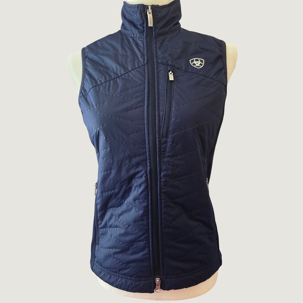 Ariat Womens Hybrid Vest Navy Blue Equestrian Riding Activewear Autumn Fall